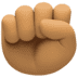 ✊🏽 raised fist: medium skin tone display on Facebook